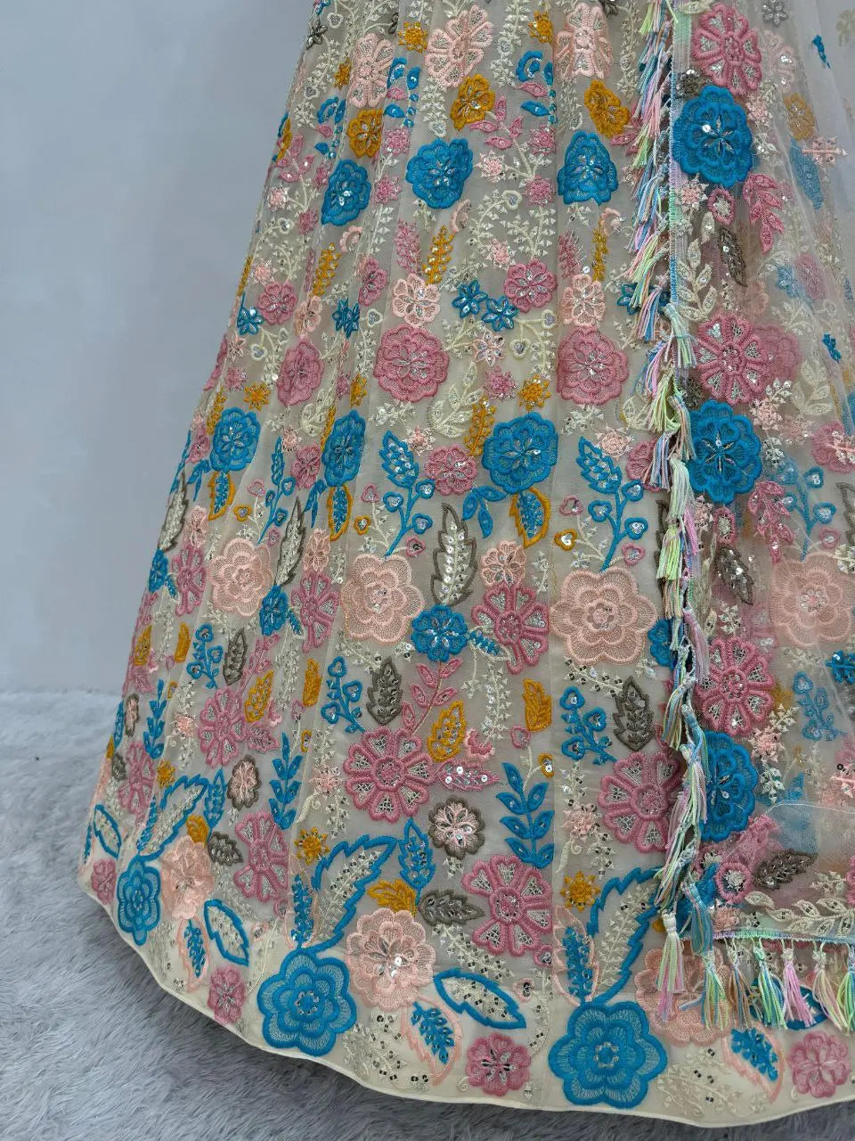 BRIDAL WEAR HEAVY FUAX GEORGETTE EMBROIDERED SEQUENCE WORK LEHENGAS CHOLI WITH DUPATTA NextBuy