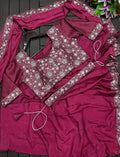 Super Trending Embroidery Cording Work Ready-to-Wear Saree with Embroidery Blouse NextBuy