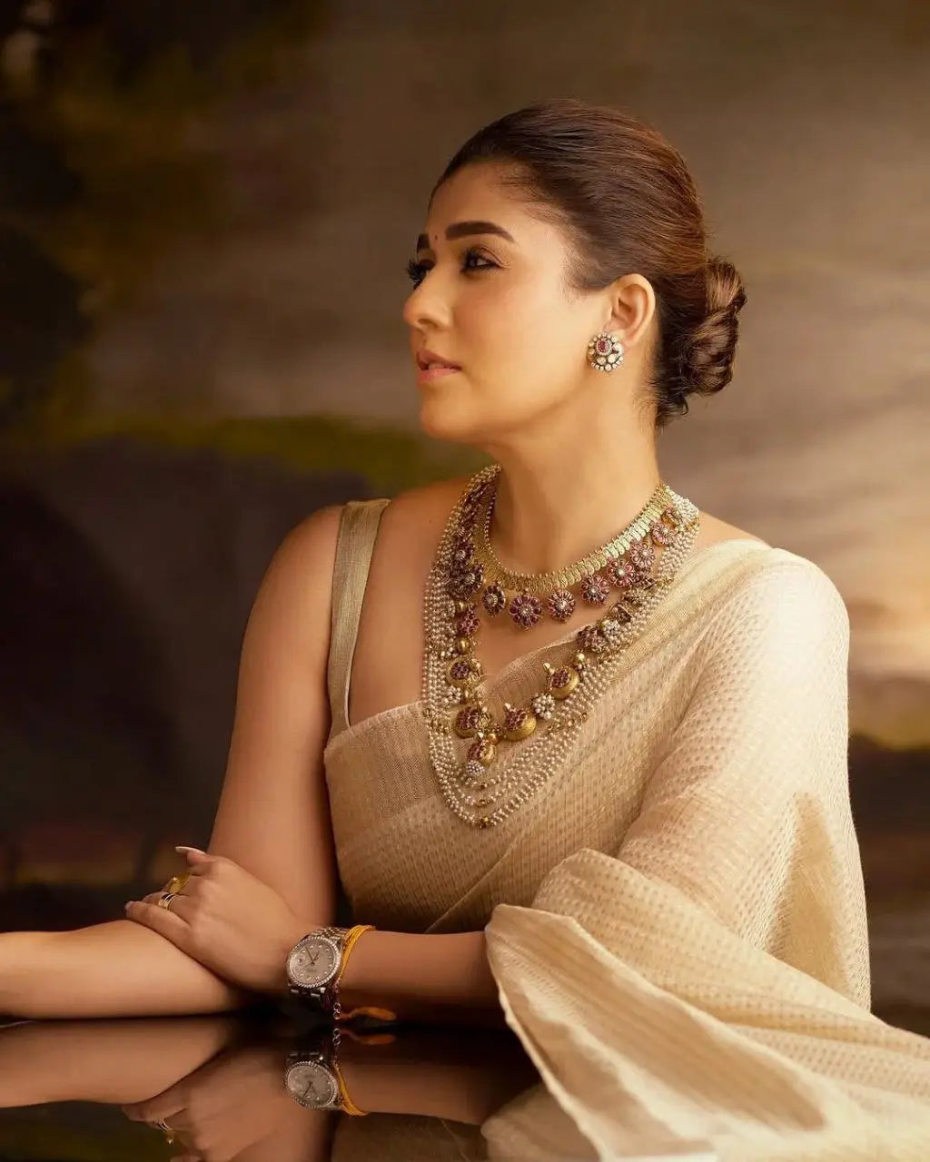 Launching: Nayanthara-Inspired Golden Banarasi Handloom Tissue Silk Saree NextBuy