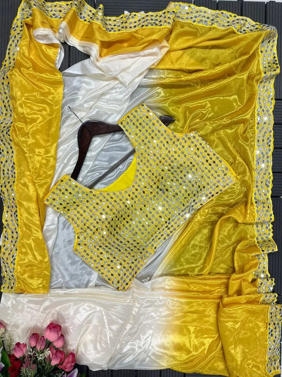 Super Trending Embroidery Cording Work Ready-to-Wear Saree NextBuy