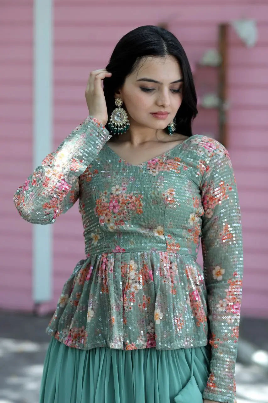 Premium Designer Sequins Embroidered Lehenga Choli Set NextBuy