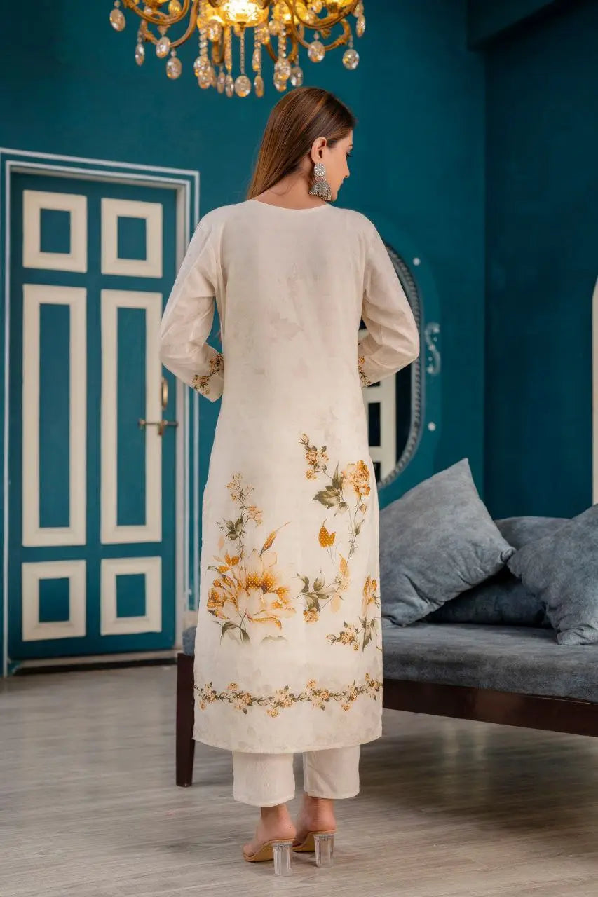 Elegant Kurta Set with Dupatta - Premium Cotton Fabric with Hand Work NextBuy