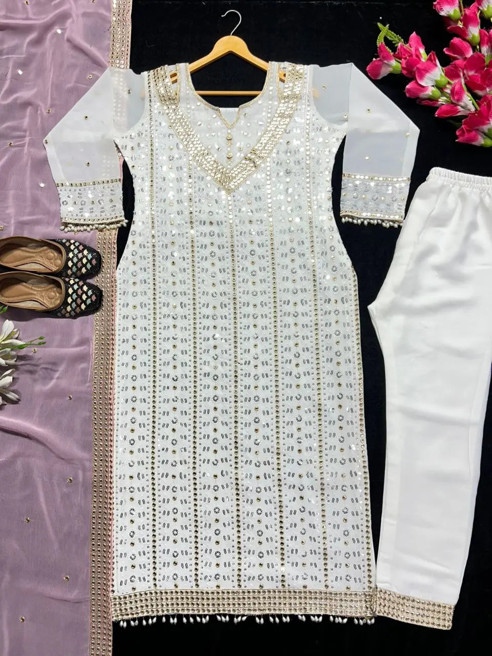 Summer Special Designer Party Wear Long Pakistani Suit - Fancy Embroidery & Sequence Work NextBuy
