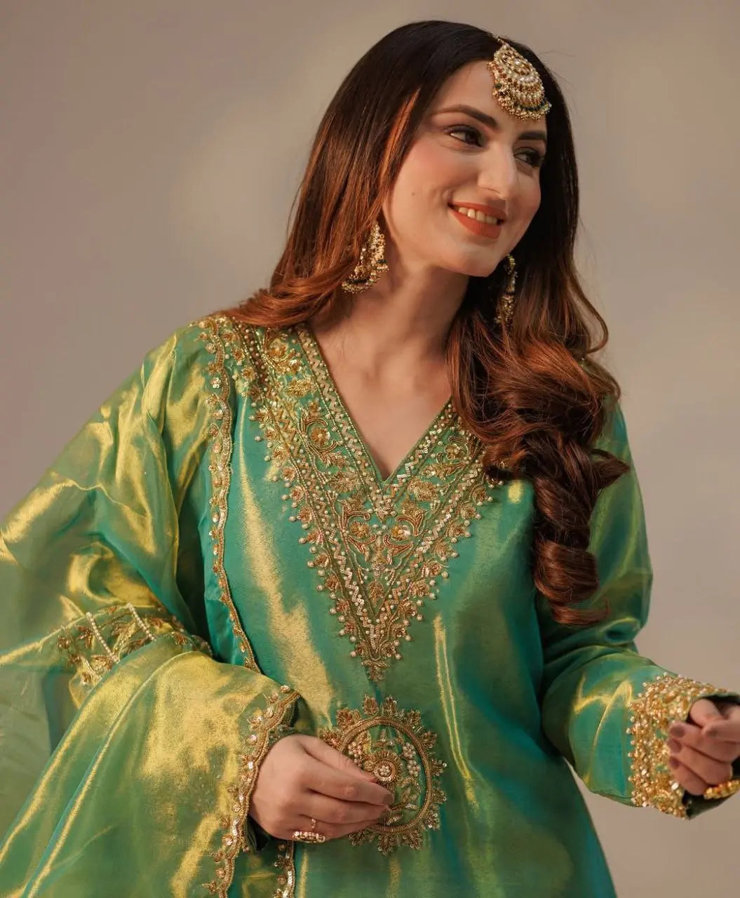 Embroidered Top, Palazzo Pants, and Dupatta Set NextBuy