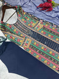 Complete new fancy design top, bottom, and dupatta set for a stylish look.