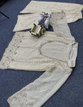 Premium Chinon Silk Palazzo with Elegant Embroidery Sequins Details