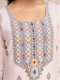Cotton Mirror Work Kurti Set featuring Intricate Jacquard Work and Mirror Embellishments
