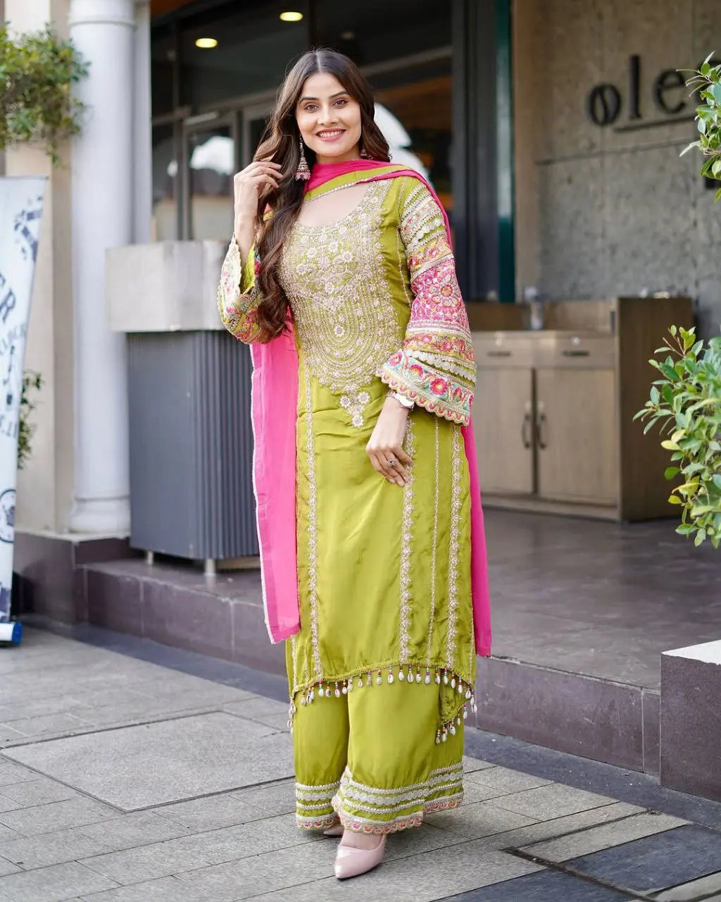 Elegant Eid Collection Vichitra Silk Palazzo Set