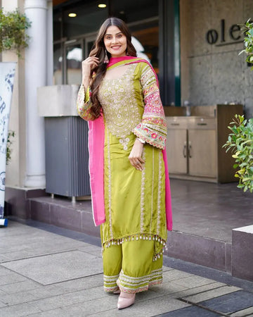 Elegant Eid Collection Vichitra Silk Palazzo Set