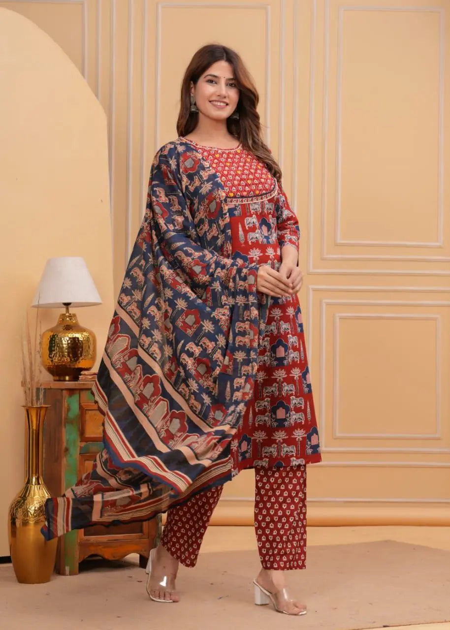 Elegant Straight Kurta Set for Women – Handwork Cotton Suit Sale NextBuy