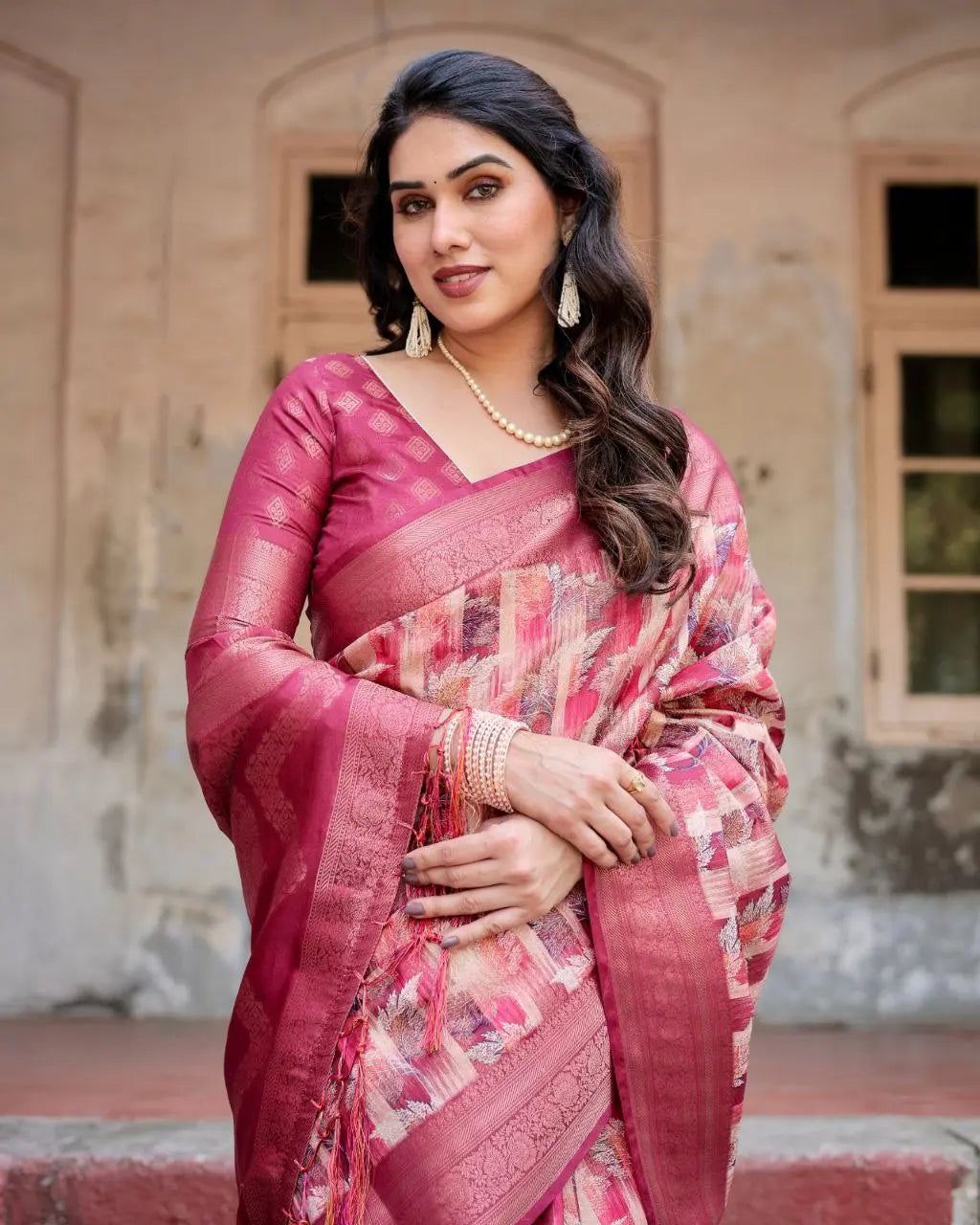 Luxurious Banarasi Silk Saree | Digital Printed Saree for Festive Wear NextBuy