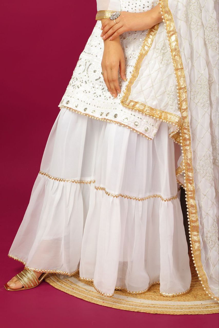 Designer Faux Georgette Embroidered Plazzo Suit – Party Wear Ethnic Set for Women NextBuy