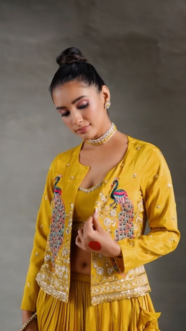 Festival Special Crop Top with Jacket & Lehenga – Designer Ethnic Wear NextBuy