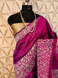 Anglori Handloom Raw Silk Saree with Kalamkari Weaving Border and Rich Pallu with Tradional Tassels at Pallu and Contrast Blouse Piece - NextBuy