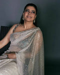 Heavy Quality Mono net fabric with beautiful 5mm sequence Saree & Multy Embroidery work & Cutwork Border in Saree - NextBuy
