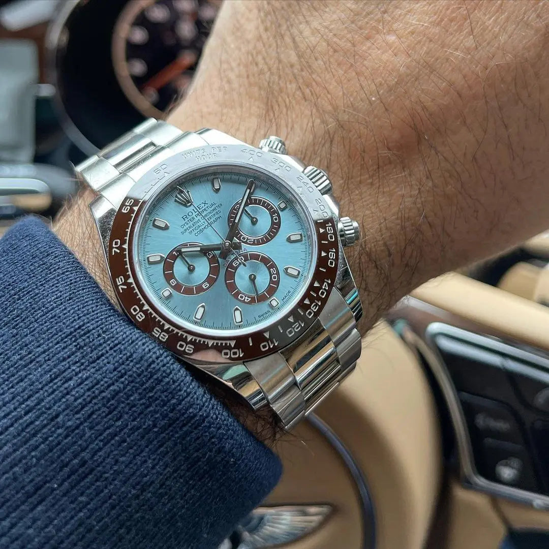 Rolex Cosmograph Daytona Platinum Ice Blue Dial – Premium Watch for Men with Ceramic Ring Professional Racing Heritage Meets Timeless Luxury NextBuy