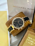 Michael Kors Luxury Black & Gold Stylish Girls Watch NextBuy