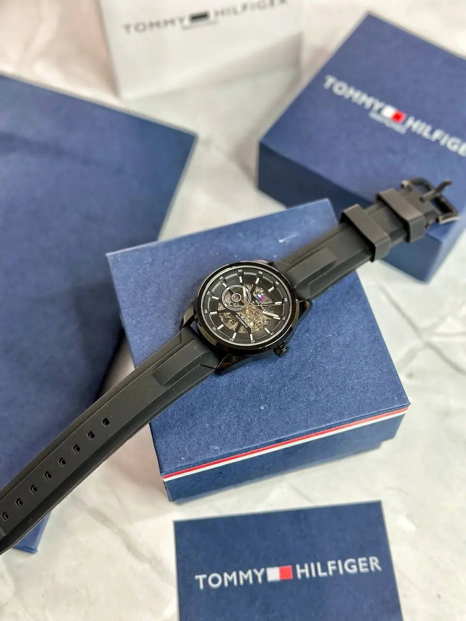 Tommy Hilfiger Modern Automatic Men's Watch | Premium 43mm, Open Front & Back Machinery NextBuy