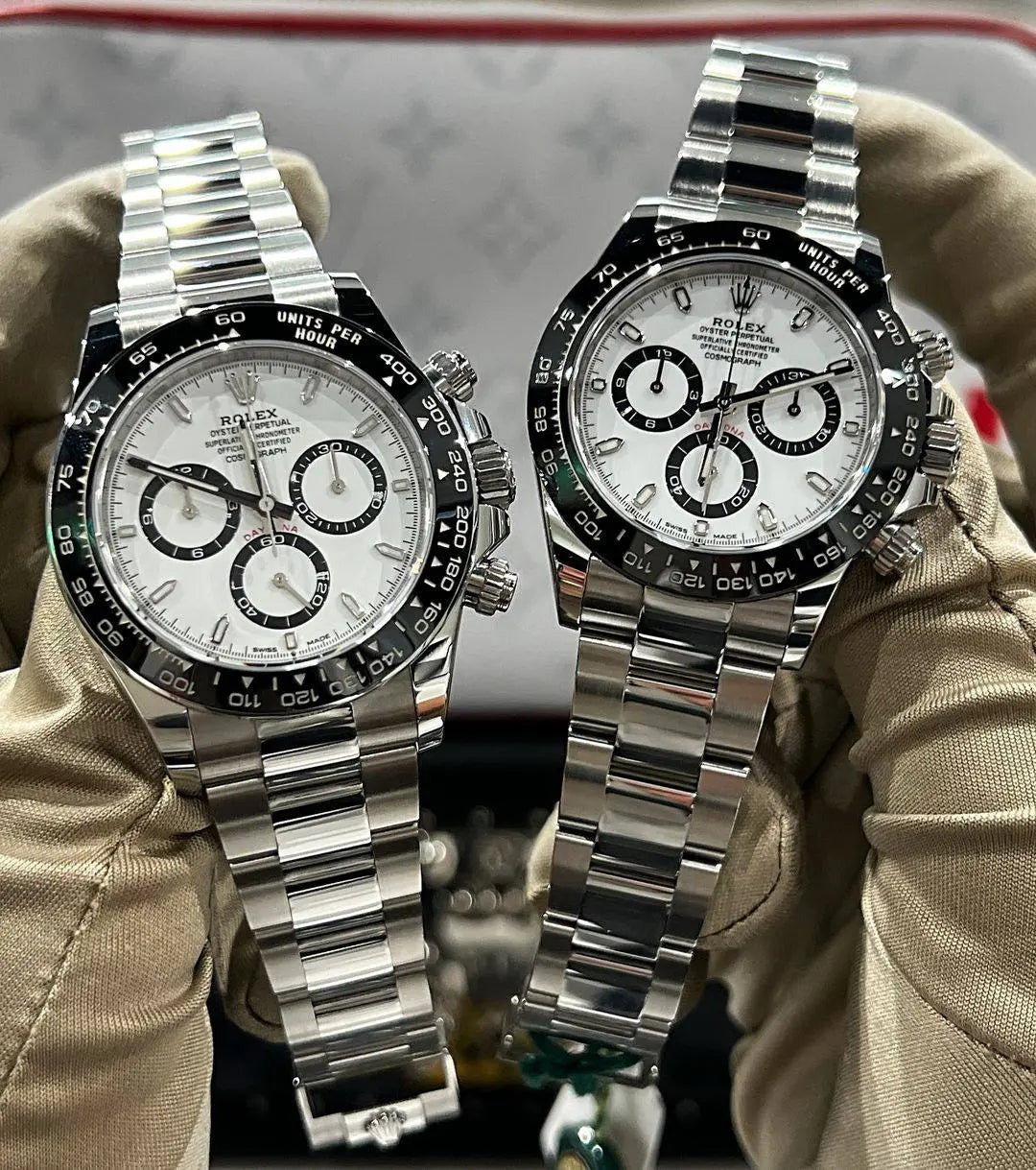 Close-up of Rolex Daytona 116500LN White Dial and Ceramic Ring