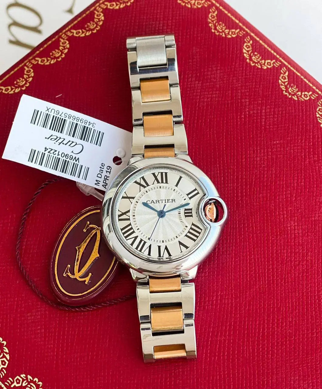 Cartier Ballon Bleu 33mm Women's Watch – A luxurious timepiece with a two-tone stainless steel design, featuring the elegant W69012Z4 model from the 7AAA Premium Collection.