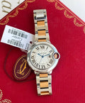 Cartier Ballon Bleu 33mm Women's Watch – A luxurious timepiece with a two-tone stainless steel design, featuring the elegant W69012Z4 model from the 7AAA Premium Collection.