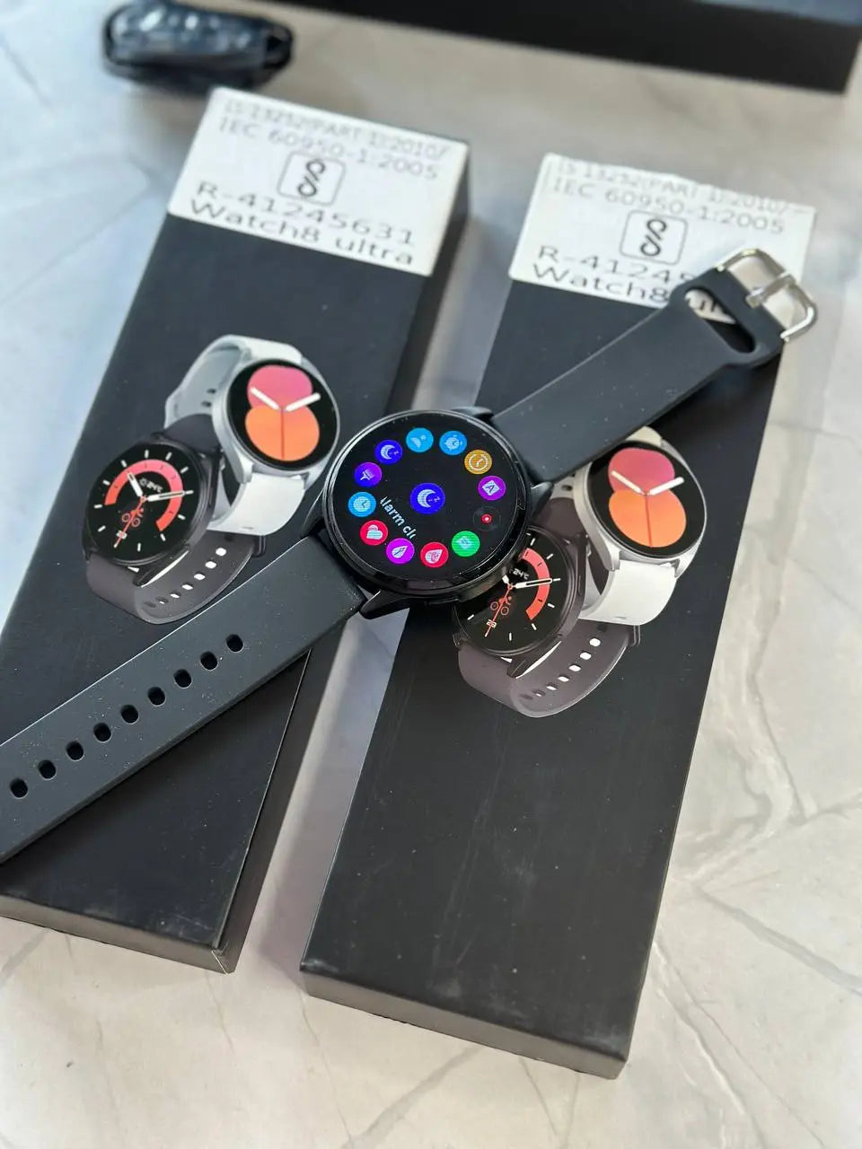 Premium Smartwatch with Samsung Logo – A stylish and functional smartwatch with a high-resolution touchscreen, health tracking, and extended battery performance.
