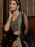 Black Net Sequins Designer Lehenga Choli NextBuy