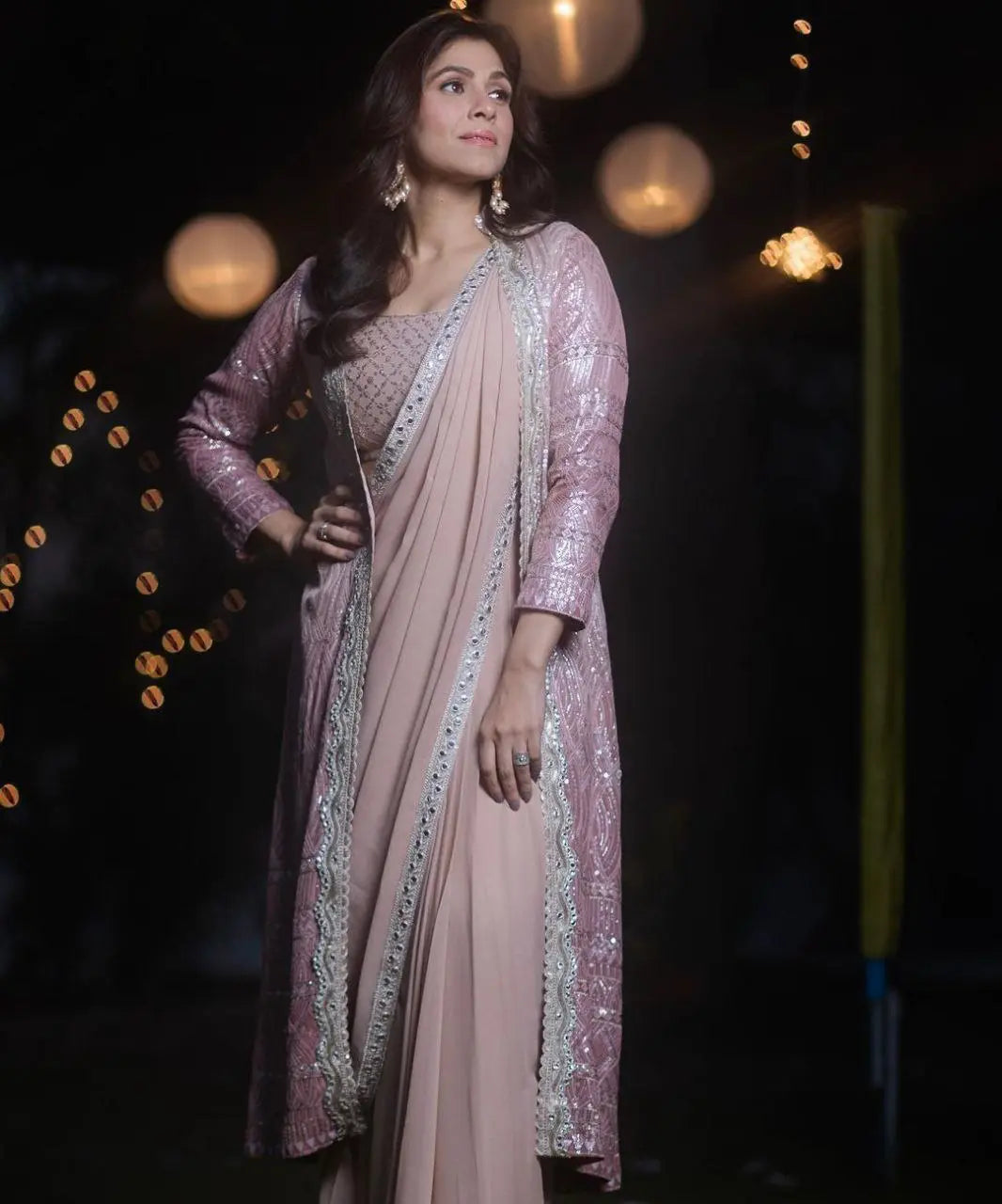 DESIGNER WEAR SAREE WITH HEAVY SEQUENCE WORK KOTI AND WORK BLOUSE LAUNCHED NextBuy