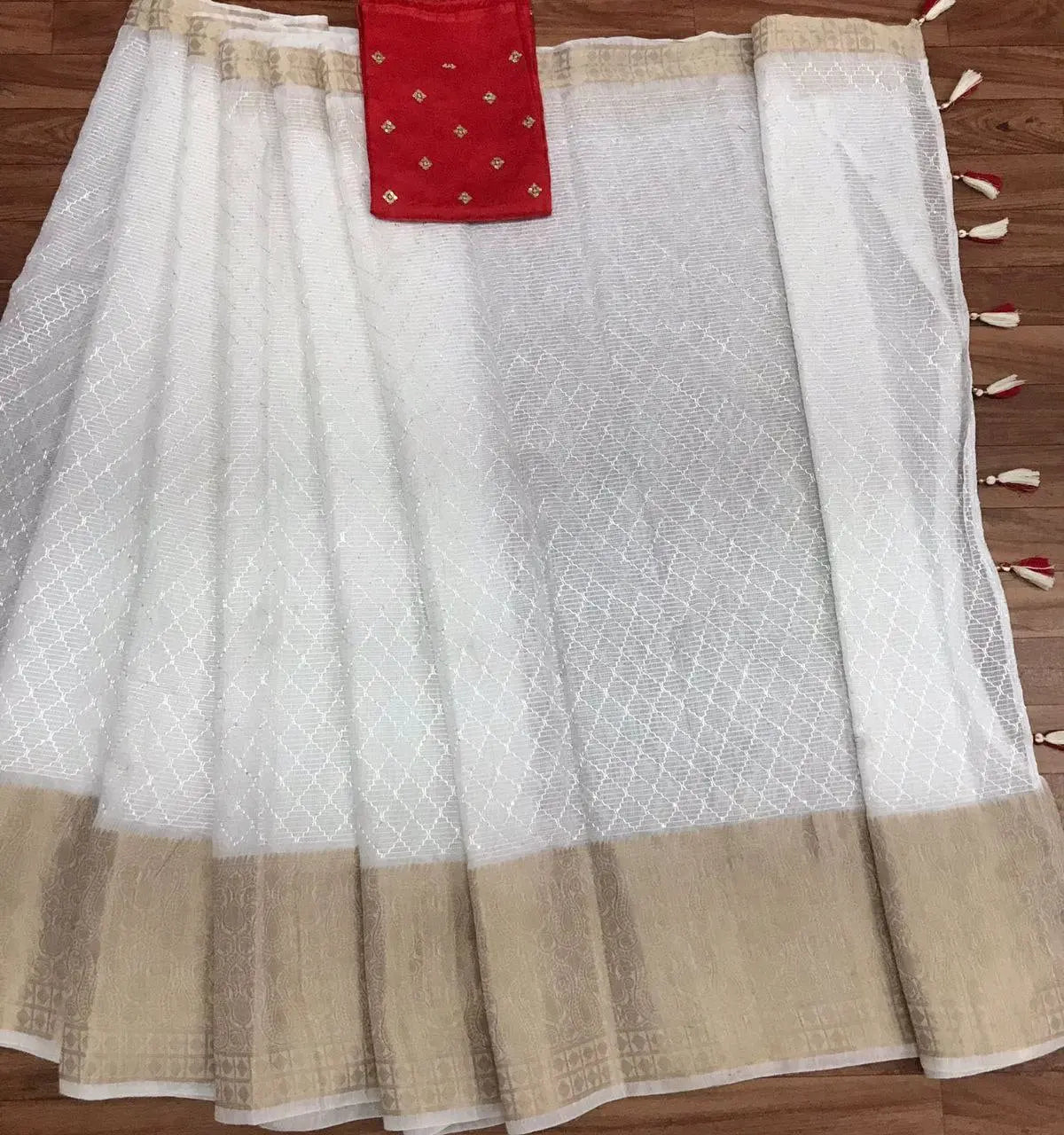Blouse Sartin Banglore Silk Saree With Sequnce Zari Embroidery Butti NextBuy