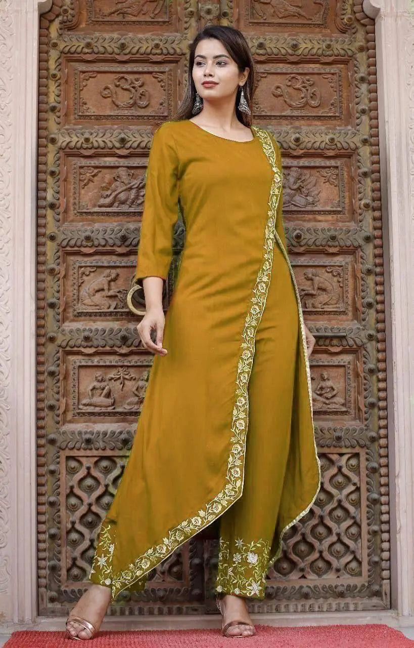 Embroidered Kurti Palazzo Set (6 Colors) NextBuy