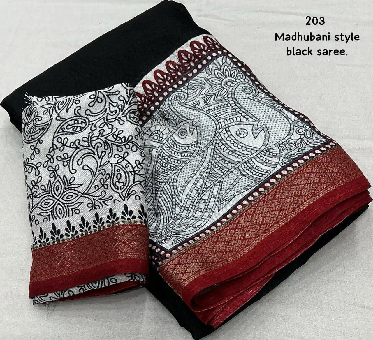 Madhubani Style Back Printed Saree NextBuy