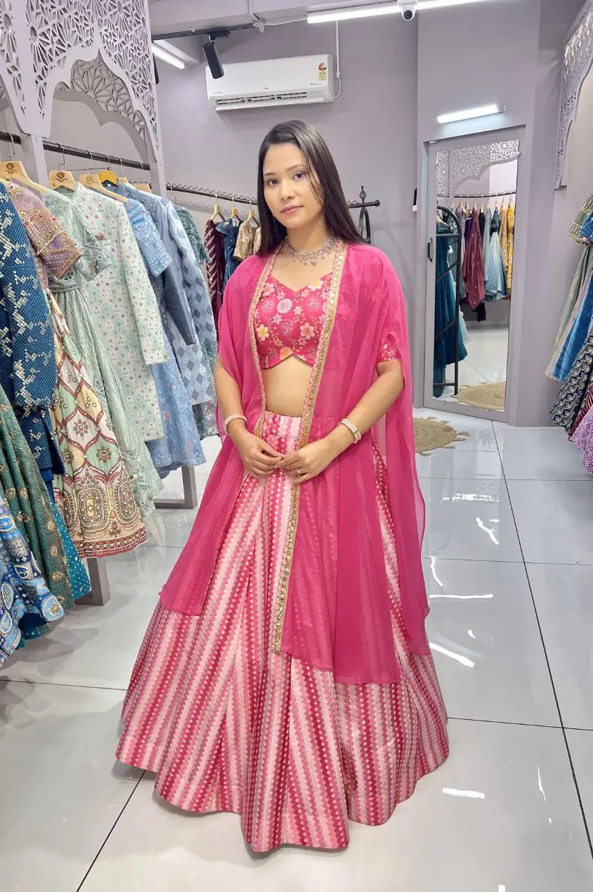 Pink Lining Lehenga (Full Stitched) NextBuy
