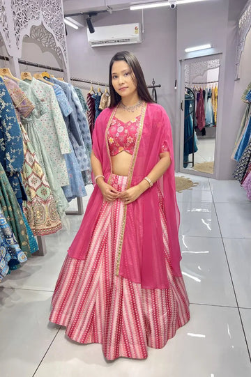 Pink Lining Lehenga (Full Stitched) NextBuy