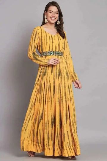 New Sibori Print Maxi Dress With Belt NextBuy