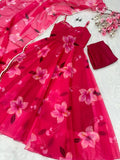 Digital Printed Organza Silk Anarkali Suit With Huge Flair NextBuy
