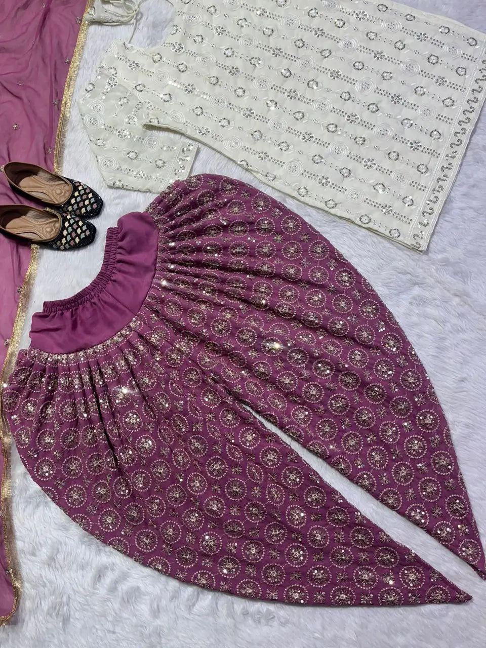 Designer Party Wear Look Top Dhoti Styles Salwar and Dupatta NextBuy