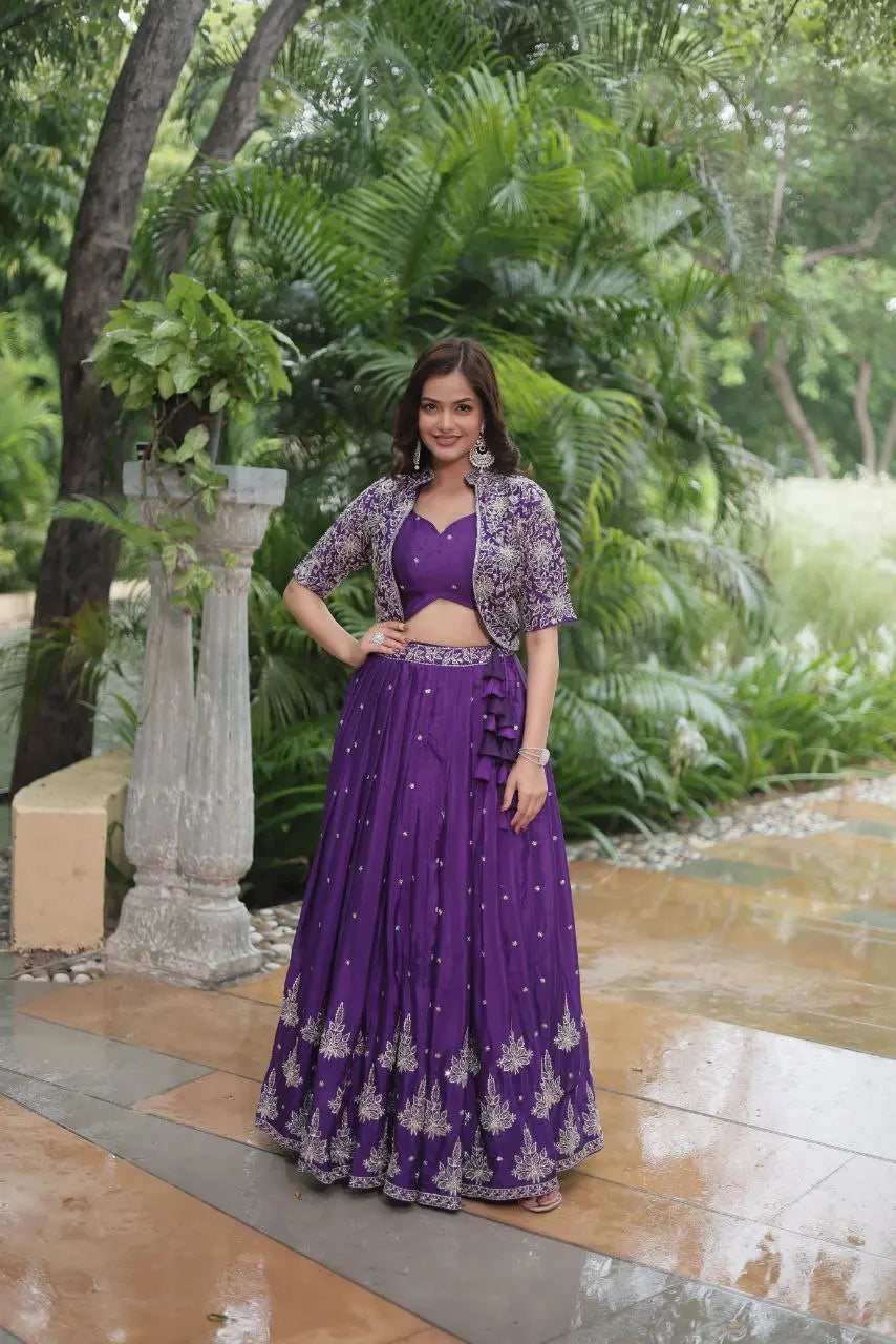 Pure Chinnon With Rich Embroidered Sequins Work (Full-Stitched) NextBuy