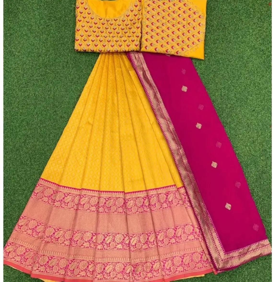 Kanjiveram Silk zari Half Saree Now In Trend NextBuy
