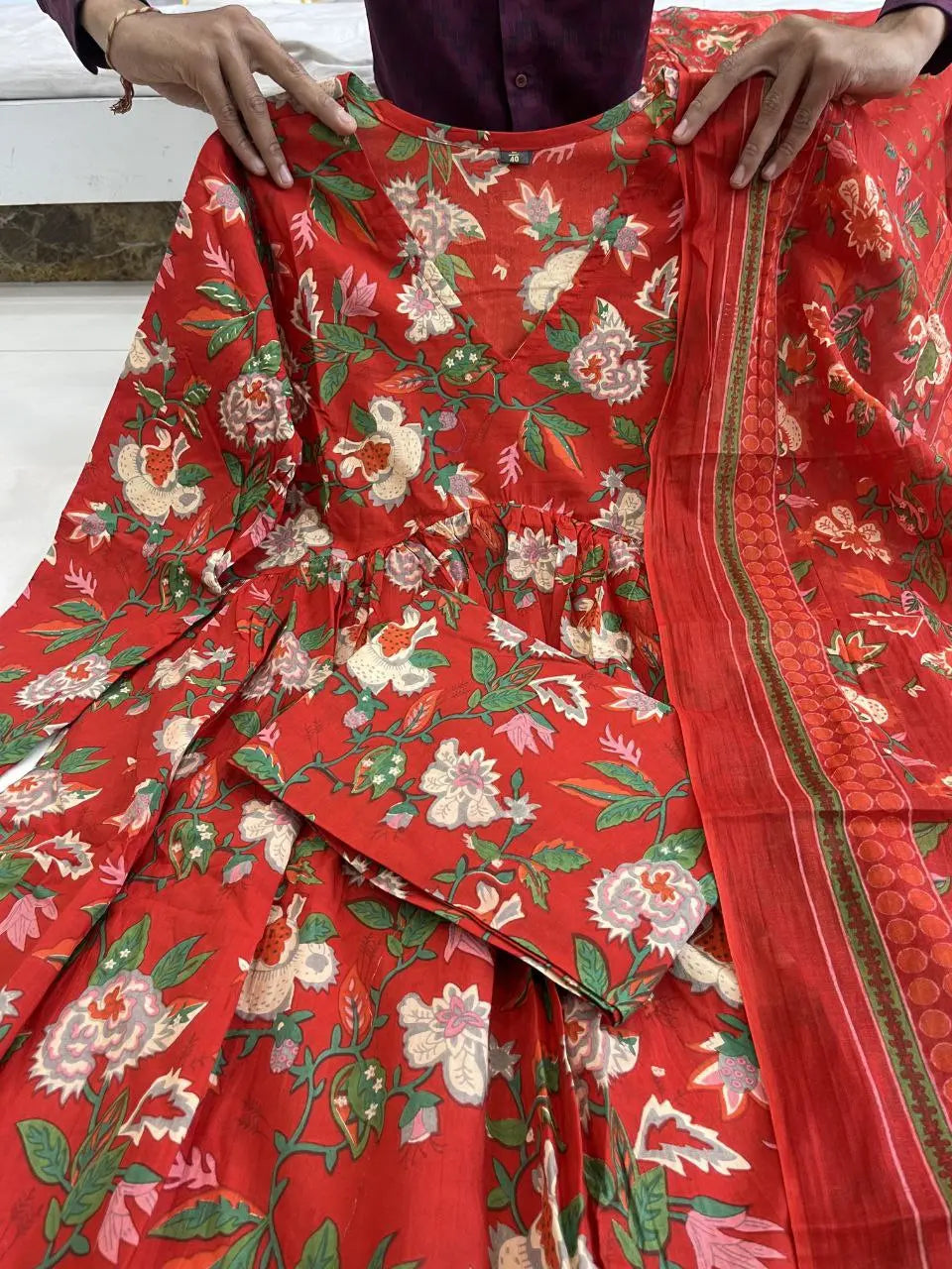 Voluminous Anarkali Suit Set - Pure Cotton 60/60 | Showroom Quality NextBuy