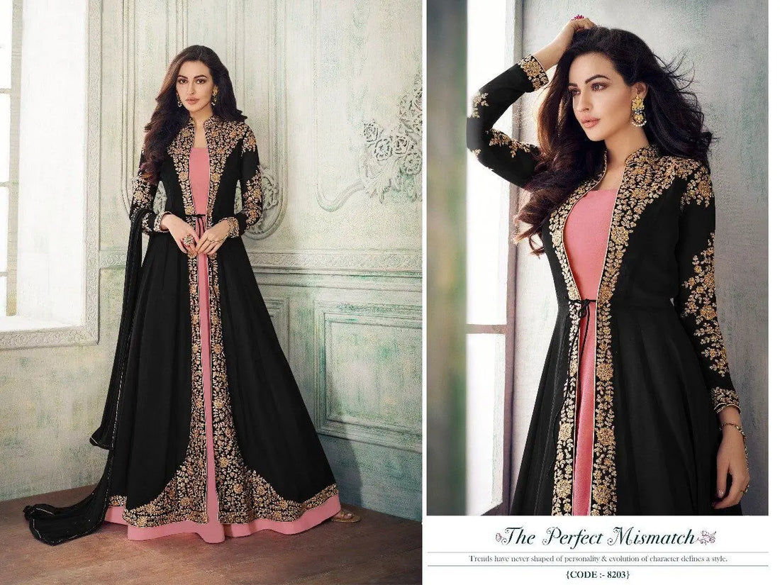Elegant Georgette Anarkali Suit with Embroidery and Stone Work NextBuy