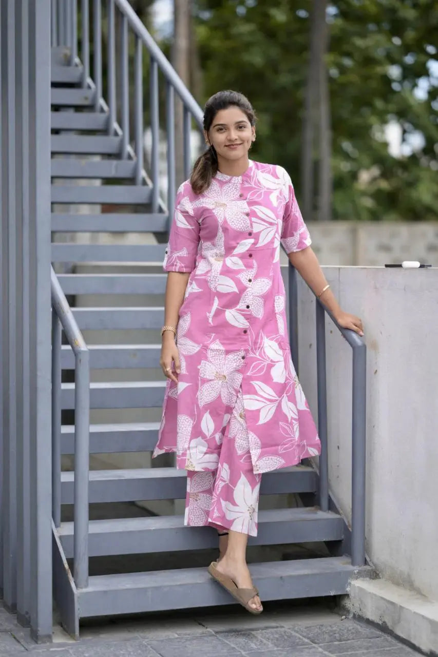 Exclusive Designer Co-Ord Set - Beautiful Heavy Jaipuri Printed Cotton Fabric NextBuy