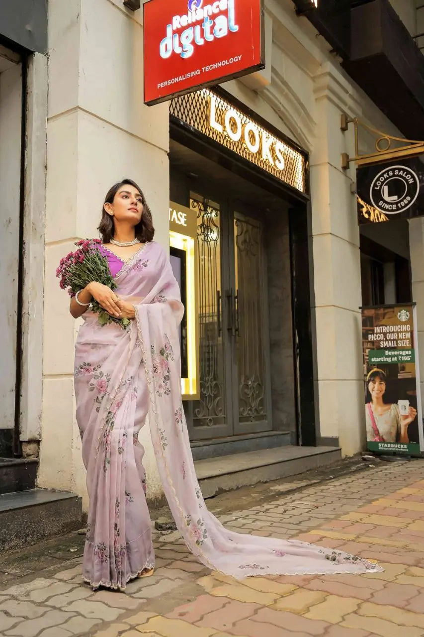 Elegant Moti Pulpul Soft Tebi Silk Digital Printed Saree – A Perfect Blend of Tradition and Contemporary Style NextBuy