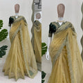Elegant Designer Saree with Saree Blouse Designs & Sequins Work – Blouse in Mono Bengali Silk NextBuy