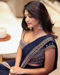 Ready to Wear Saree with Full-Stitched Embroidered Blouse NextBuy