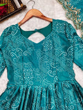 Green Bandhani Suit for Women – Stylish digital print outfit perfect for festive occasions.