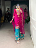 Elegant Ethnic Moonga Silk Dress with Sequins Embroidery – Festive Wear NextBuy