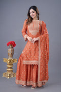 Designer Party Wear Sharara Set – Heavy Chinon Silk with Embroidery NextBuy