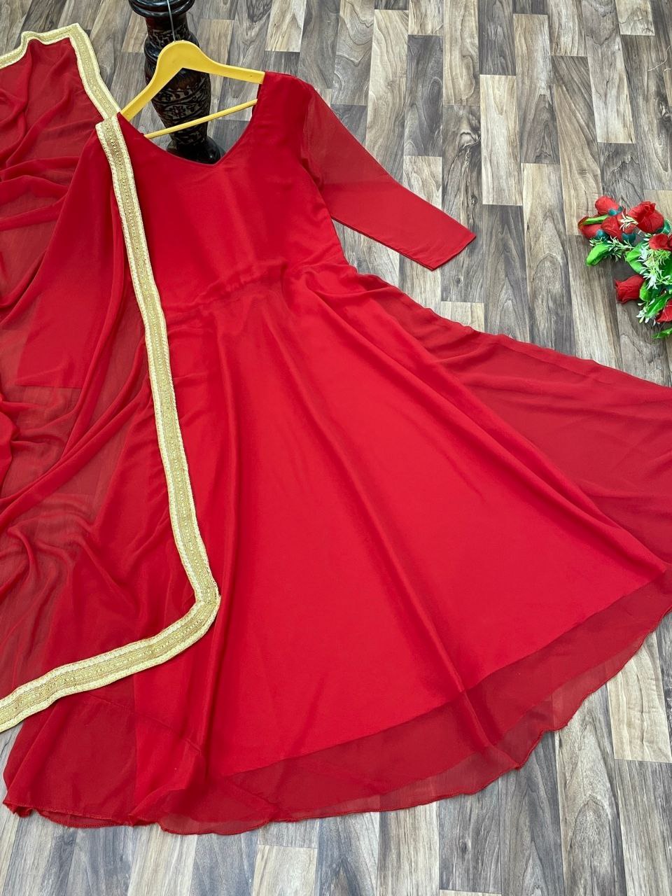 Elegant Fox Georgette Gown with Dupatta – 6 Colors & All Sizes NextBuy