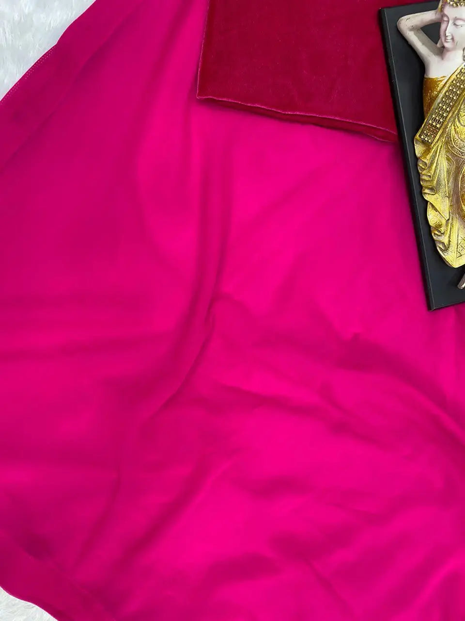 GEORGETTE SAREE WITH VISCOS VELVET BLOUSE - NextBuy