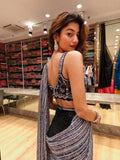 HEAVY SABURI SILK WITH HALF BLOOMING AND HALF PRINT SEQUENCE EMBROIDERY WORK - NextBuy